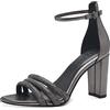 MARCO TOZZI Sandali Donna con Tacco con Cinturini Glitterati, Pewter Comb, 36 EU