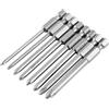 Omabeta Screwdriver Bits 8pcs 75mm 1/4 Inch S2 Steel Star Head Shank Magnetic Long Hex Cross Head Screwdriver Bits Set for Household Appliances