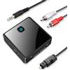 Isobel Bluetooth 5.0 Trasmitter ricevitore (ottico, 3.5 mm AUX, RCA), Low Latency Wireless Audio Adapter Ricaricabile Bluetooth AUX Adapter for TV PC Car/Home Stereo System Speakers, Dual Link