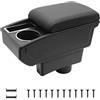 KAERGK Bracciolo per Auto per Toyota Aygo X 2021-2024 Console Centrale Dell'auto Doppio Strato di Spazio con Portabicchieri Facile da Montare Pelle Confortevole e Resistente Nero (Linea Nera)