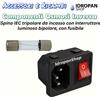 Spina IEC Tripolare da Incasso con Interruttore Luminoso, con fusibile Ricambio per Osmosi Inversa