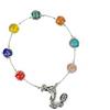 Sospiri Venezia Bracciale Donna 7 Perle in Vetro Diametro 8 mm Braccialetto Originale Vetro di Murano Gioiello Idea Regalo Made In Italy Certificato (Mix Bianco Nero)