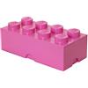 LEGO Storage Brick 8 Knobs rosa - Contenitore Impilabile 12,1 l - Scatola in Plastica con Coperchio, Organizer per Scrivania e Porta Giochi