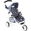 Bayer Chic 2000® Passeggino per bambole Lola - Stella Navy - Passeggino pieghevole - Manico regolabile in altezza 33 - 62 cm - 3 ruote Jogger - Bambole fino a 50 cm - 3 - 6 J