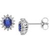 Comete Orecchini REGINA ORO DIAMANTI ZAFFIRI BLU OVALI ORB1025 Comete Donna