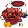 Coolinato - Scolapasta silicone pieghevole 20 cm rosso - Colino per pasta, verdura e frutta - Colapasta per lavastoviglie, senza BPA e termoresistente fino a 230°C - Setaccio salvaspazio richiudibile