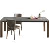 Connubia Tavolo Eminence CB4724-R 130 B Ceramica Piombo - Gambe Frassino/Smoke - Cassonetto Metallo Nero opaco