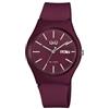 Q&Q Orologio unisex in silicone, datario, fibbia ad ardiglione, 10 bar (bordeaux), cinghia