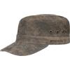 Stetson Raymore Cappellino Army Stile Militare Berretto in Pelle Occhielli aerazione Fibbia Metallica Strapback Uomo Estate Inverno Marrone Scuro Taglia Unica