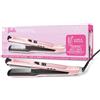 Demeliss - Piastra a vapore Titanium V2.0 - Piastre sottili, leggere ed ergonomiche - Vapore potente - 2 in 1 lisciante e arricciacapelli - Per tutti i capelli - Temperatura regolabile - Rosa