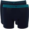 EMPORIO ARMANI 2-Pack Boxer Corti, Armani Blu/Armani Bl, S Uomo