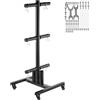 VEVOR Supporto per Dischi Pesi da 50,8 mm Supporto per Dischi Pesi Verticale Standard con Ruote, Porta Pesi con Capacità di Carico 454 kg Supporto per Rastrelliera per Bilancieri per Palestra in Casa