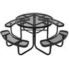VEVOR Tavolo da Picnic Resistente da 1150 mm, Set da Pranzo per Patio Resistente alle Intemperie per Mobili da Esterno, Tavoli in Acciaio Rivestito con Foro per Ombrellone, per Giardino, Cortile, Nero