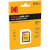KODAK 64GB Scheda SD Kodak SDXC classe 10 Gold+ UHS-I U1 Ka.Blist [EKMSD64GXC10K]