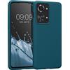 kwmobile Cover per OnePlus Nord 2T 5G Custodia - Back Case per Smartphone in Silicone TPU - Protezione Gommata - petrolio matt