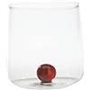 Zafferano Bicchiere in Vetro Borosilicato Fatto a Mano, Bilia Ambra all'Interno, capacità 44 cl, Diametro 88 mm, 6 Pezzi