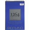 Fabriano Honsell 19100651 - Blocco da disegno Fabriano Disegno Nero con rilegatura a spirale 1264, 200 g/mq, DIN A4, 40 fogli di carta nera satinata a grana media, senza acidi, per tutte le tecniche a secco