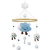 ISAKEN Giostrina Culla Neonato Campana di Vento Stile Nordico con Pompon Giostrina per Culla Baby Campanelli Eolici Carillon del Vento del Bambino Palla del Feltro per Bambini Neonato