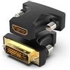 Watio Wave Adattatore - Adattatore HDMI femmina a DVI maschio, colore nero, con trasmissione video ad alta definizione, materiali durevoli e design compatto. *