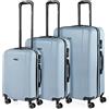ITACA - Set valigie - Set Valigie Rigide Offerte. Valigia Grande Rigida, Valigia Media Rigida e Bagaglio a Mano. Set di Valigie con Lucchetto Combinazione TSA, Blu chiaro