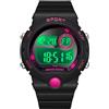 findtime Orologio Bambino Garcon Digitale Digitale Sport Orologio Multifunzione Impermeabile Cronografo Esterno Orologio con LED Luce Allarme per Regalo, Nero rosato, Cinturino