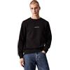 Calvin Klein Jeans Uomo Felpa Crew Neck Senza Cappuccio, Nero (CK Black), XL