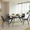 DEGHI Tavolo da pranzo 150x90 cm con top rovere e gambe in metallo nero - Darmao
