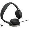 Jabra Evolve2 65 Flex - Stereo Headset with Bluetooth, Wireless Charging Pad, No