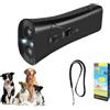 JOPWUE Dispositivo antiabbaio per cani, dispositivo deterrente ad ultrasuoni per il controllo dell'abbaio ricaricabile, 2 in 1, con display HD e torcia a LED, efficace per cani di taglia piccola