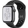 Apple Watch Series 4 (2018) | 44 mm | Alluminio | Nike+ | GPS | grigio | Cinturino Sport nero