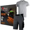 U-POWER KIT ESTIVO UPOWER MERCURY bermuda + T-shirt Asphalt grigio/verde - taglia XXXL