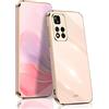 BORYA Cover per Xiaomi Redmi Note 11 Pro+ Plus 5G, Ultra Sottile Antiurto Morbida Silicone TPU Bumper Custodia, Elegante Placcatura Phnom Penh Lusso Leggero Anticaduta Case, Rosa