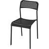 Ikea Sedia impilabile ADDE in plastica con struttura in acciaio, impilabile, colore: nero