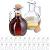 Relaxdays Oliera con Tappo in Sughero, Set da 24 Ampolle da 150 ml in Vetro, Porta Olio d'Oliva e Aceto, Salvagoccia