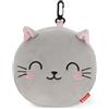 Legami - Cuscino da Viaggio con Mascherina da Notte, Tema Kitty, Chiusura a Zip, Salvaspazio, Gancio per un Trasporto comodo, 16x16 cm