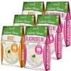 Slendier 6 x Slendier Tagliatelle konjac biologiche, confezione per prove energetiche, 3 x tagliatelle di vetro 250 g + 3 x risotti 250 g, tagliatelle Shirataki, qualità biologica