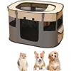 WAVATA Box pieghevole per animali domestici, 70 x 55 x 40 cm, Oxford impermeabile per cani, conigli, gatti e porcellini d'India, per interni ed esterni (grigio)