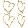 Beebeecraft 1 Scatola 10 Pezzi Ciondoli A Cuore Grande Placcato Oro 14K Ciondoli A Cuore Vuoto Amore Ciondolo per Collana Fai da Te Orecchini Creazione di Gioielli Artigianato
