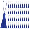 QUARKZMAN 45Pz Nappe per Segnalibri Setose Nappine Colorate Artigianali Fatte Mano Mini Nappes Decorazioni Morbido Filo per Gioielli Portachiavi Souvenir Laurea Cucito Abiti, Blu Profondo