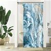Uiiooazy Tenda Doccia Antimuffa, Uiiooazy Tenda da Doccia Piccola 90x180cm Blu Effetto Marmo Grigio Bianco Astratta Tende da Bagno Tessuto Lavabile Impermeabile Poliestere Tende per Vasca da Bagno con 6 Anelli