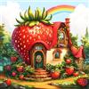 EOBROMD 5D Diamond Painting Kit Completo Casa Delle Fragole, Pittura Diamante FAI DA TE, Arcobaleno Diamond Painting Bambini Adulti, Strass Ricamo a Punto Croce Painting per Decorazione Casa 30x30cm