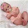 JIZHI Reborn Bambola Femmina da 17 Pollici, Bambole Neonata Realistico Con Occhi Aperti, Corpo in Tessuto Morbido, Arti Mobili, Con Set di Vestiti e Accessori, Regalo Giocattolo per Maschio e Femmina