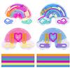 BMSQOFD Tavola di attività sensoriale, giocattolo anti-stress in silicone, con doppia faccia e borsa portatile e 20 corde, per alleviare lo stress, ADHD e autismo (rosa + blu)