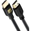 PowerBear Cavo HDMI 4K 0,3 m | Alta velocità, nylon intrecciato e connettori dorati, 4K a 60 Hz, Ultra HD, 2K, 1080P, ARC e CL3 | per laptop, monitor, PS5, PS4, Xbox One, Fire TV e altro ancora