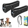JOPWUE Dispositivo antiabbaio per cani, dispositivo deterrente per controllo dell'abbaio ad ultrasuoni, ricaricabile, 2 in 1, con display HD e torcia LED, efficace per cani di taglia piccola, media e
