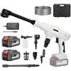 Lambluefly Idropulitrice a Batteria 4.0Ah x2, Max 100 Bar Idropulitrice Professionale con Motore ad Alta Potenza, Idropulitrice Portatile con Ugelli Multifunzione 6-IN-1 per Lavaggio Auto, Irrigazione