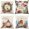 BRTNUP Set di 4 federe natalizie per cuscini decorativi, per divano, camera da letto, ufficio, casa, 45 x 45 cm (multicolore B)