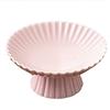 Qarmijaer Alzata per Torta nel Ceramica retrò Piatto da Portata per Frutta Inventario del tè Vassoio per Torte Accessori per La Cerimonia del tè Rouge Rosa