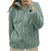 Generic Giacca in Pile Tinta Unita da Donna con Collo e Cerniera, Comoda Giacca Esterna Cappotto Rosso Invernale