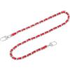 QUARKZMAN Tracolla Catena per Borsa, 60cm Tracolla Piatta in Pelle con Catena in Ferro per Borse con Fibbie per Tracolla di Ricambio Borsa Donna (Tracolla Rosso + Catena Argento)